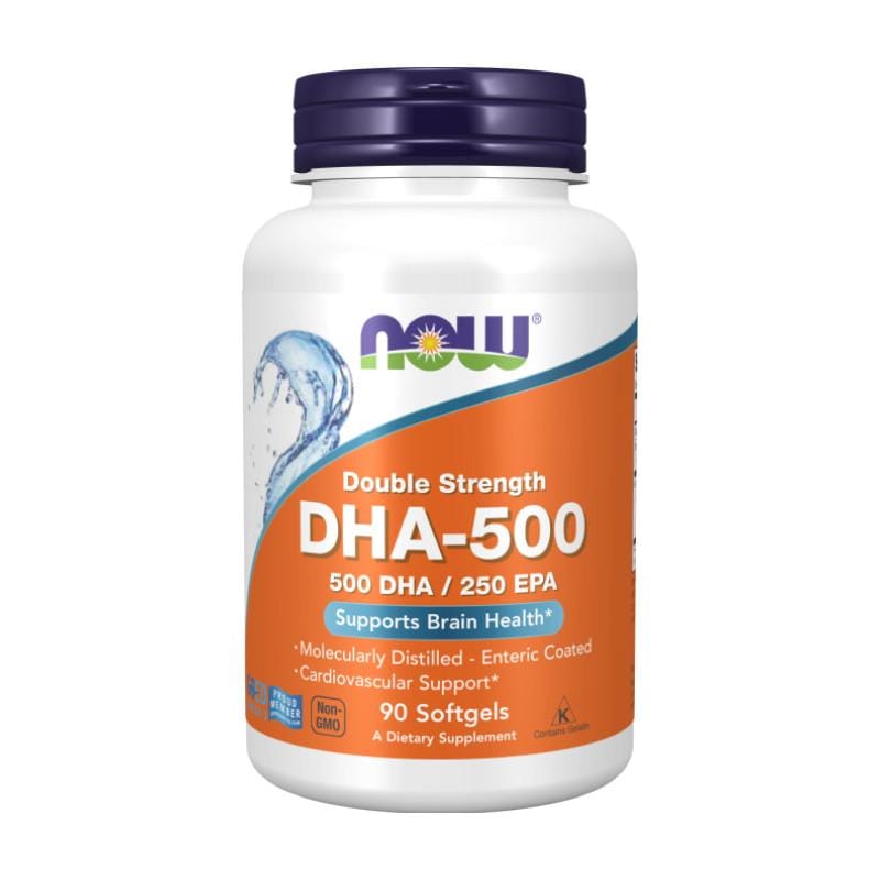 Omega 3 DHA NOW, 500 mg (90 mäkkých kapsúl)