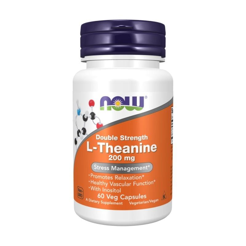 L-theanín double strength NOW, 200 mg (60 kapsúl)