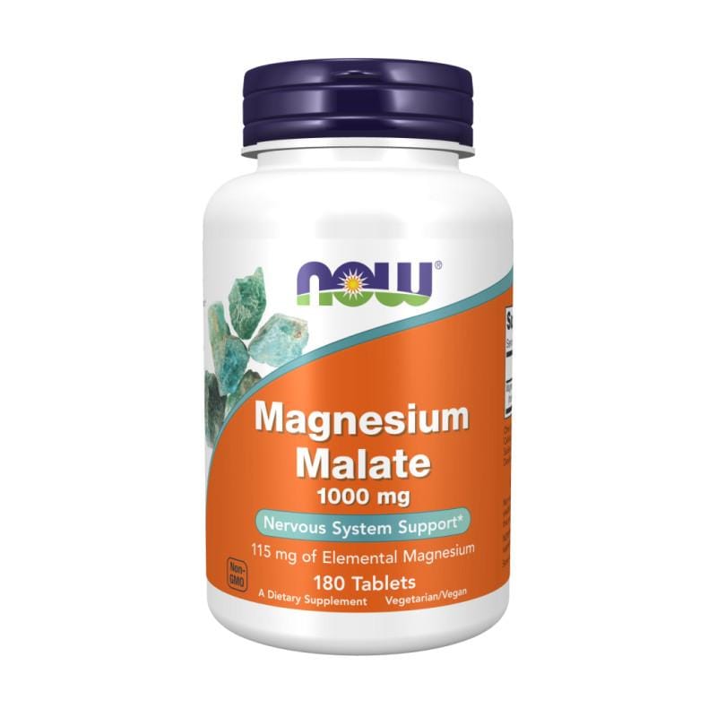 Magnézium malát NOW, 1000 mg (180 tabliet)