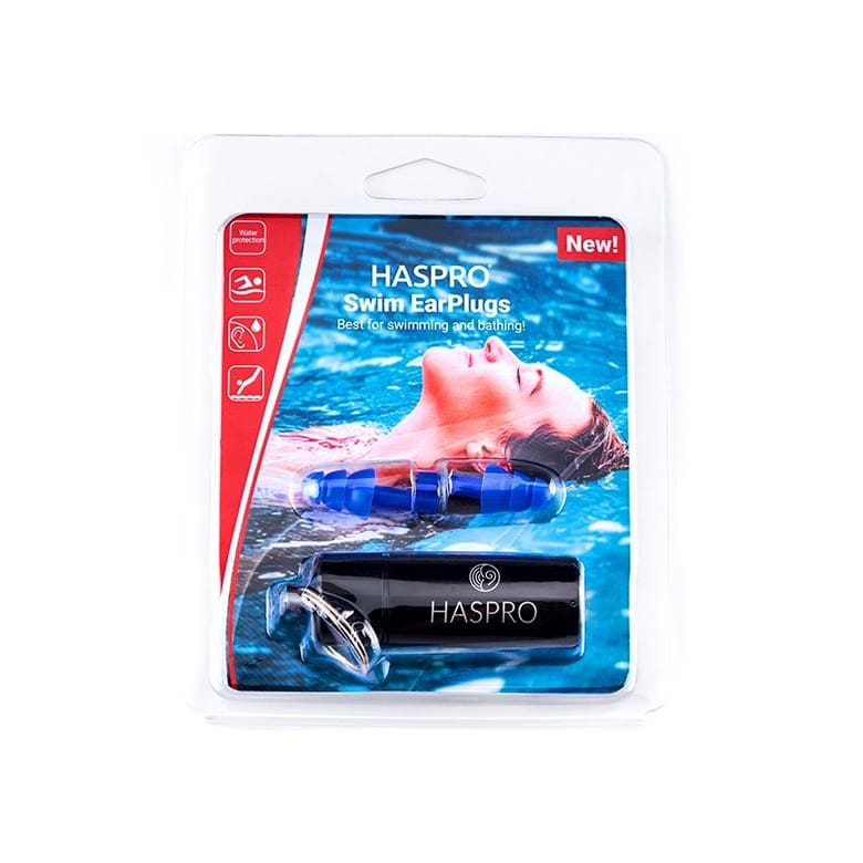 Štuple do uší na plávanie – modré, silikónové Swim Haspro (1 pár)