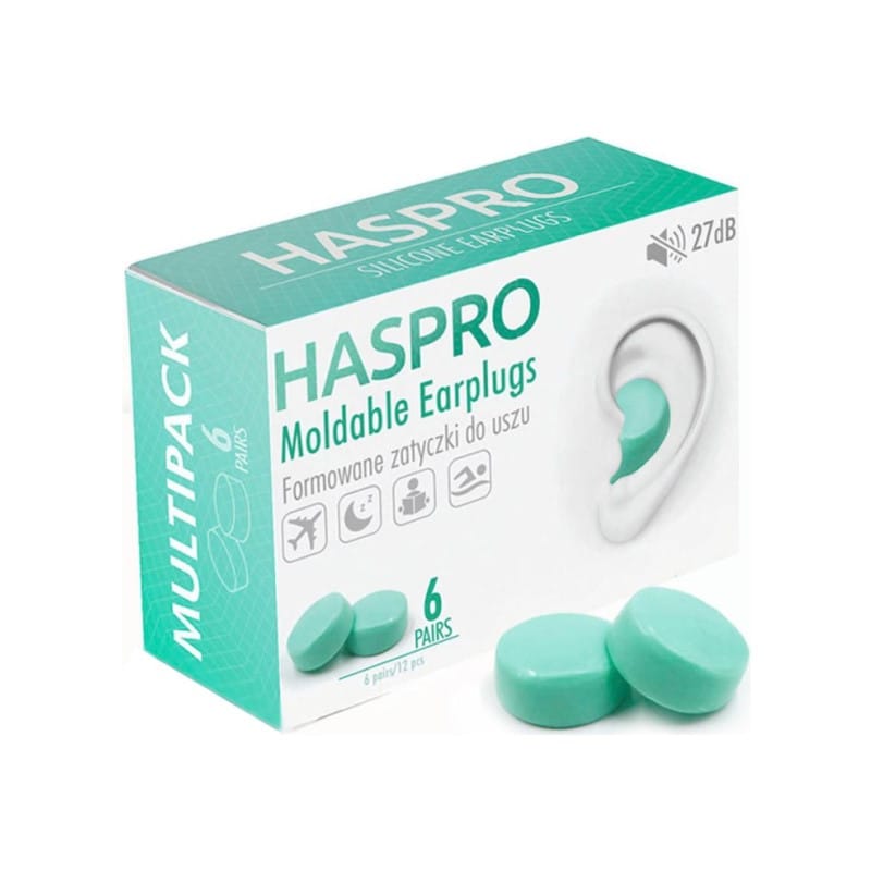 Silikónové štuple do uší Mold6 - mätová farba Haspro (12 kusov)