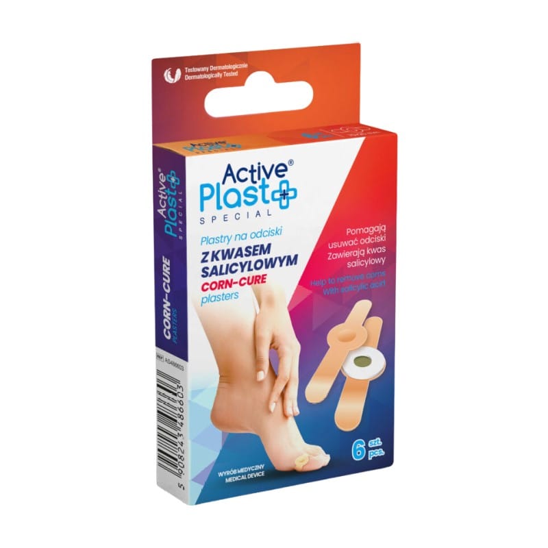 Náplasti na odstránenie kurích ôk s kyselinou salicylovou ActivePlast (6 kusov)