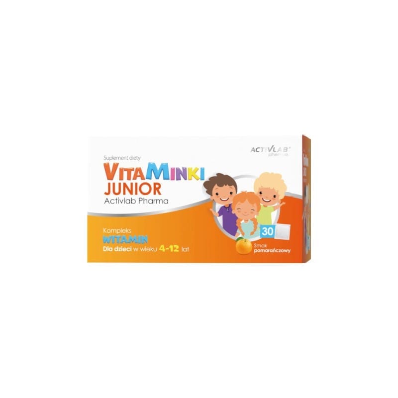 Vitamíny pre deti – VitaMinki Junior Activlab, pomarančová príchuť (30 vrecúšok x 3 g)