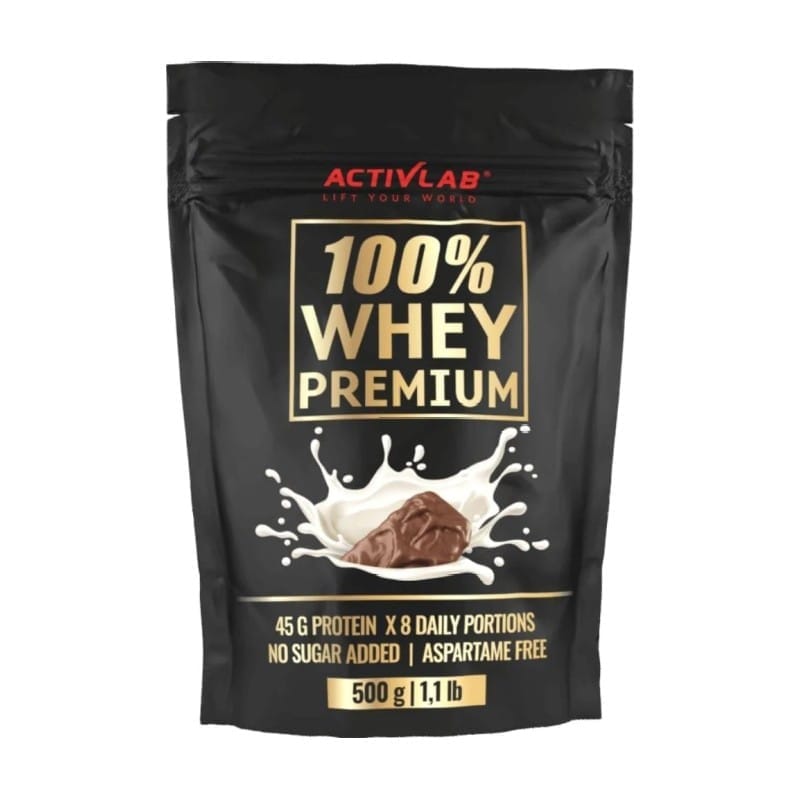 100% Whey Premium proteín s príchuťou mliečnej čokolády Activlab (500 g)