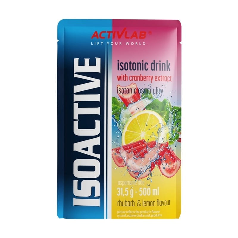 Izotonický nápoj v prášku Isoactive Activlab, rebarbora s citrónom a brusnicou (31,5 g)