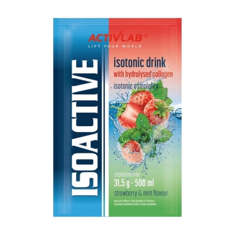 Izotonický nápoj v prášku Isoactive Activlab, jahoda s mätou (31,5 g)