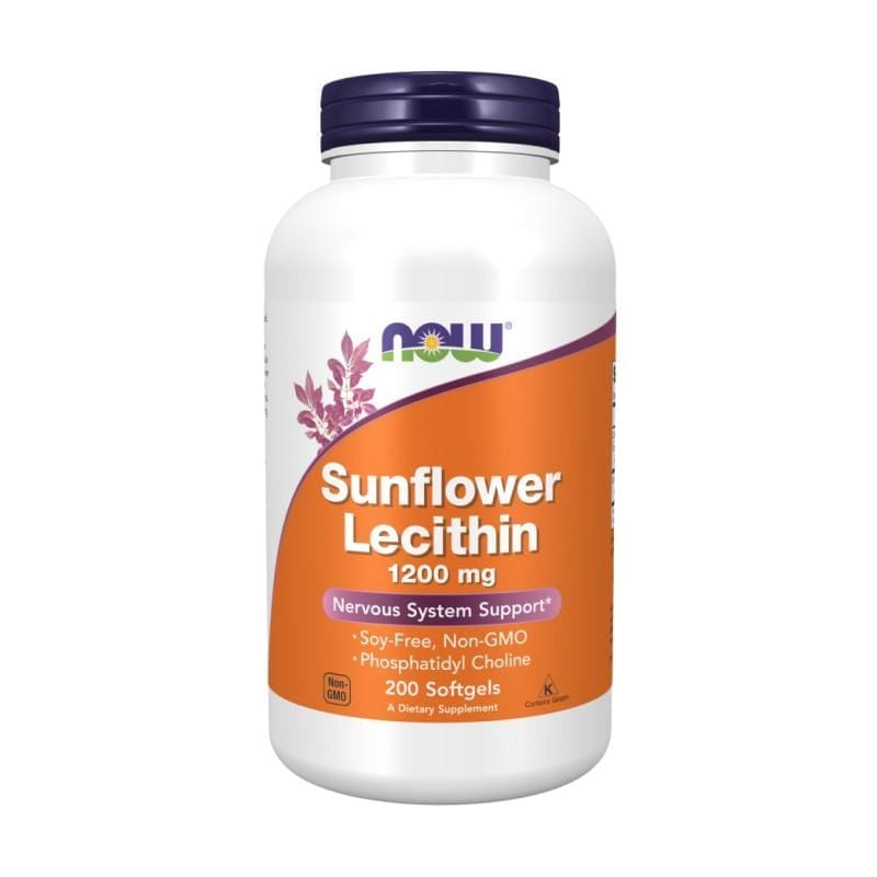 Slnečnicový lecitín NOW, 1200 mg (200 mäkkých kapsúl)