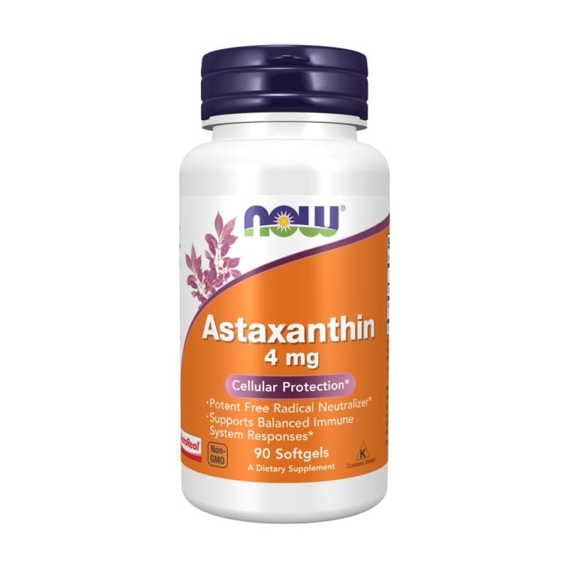 Astaxantín NOW, 4 mg (90 mäkkých kapsúl)
