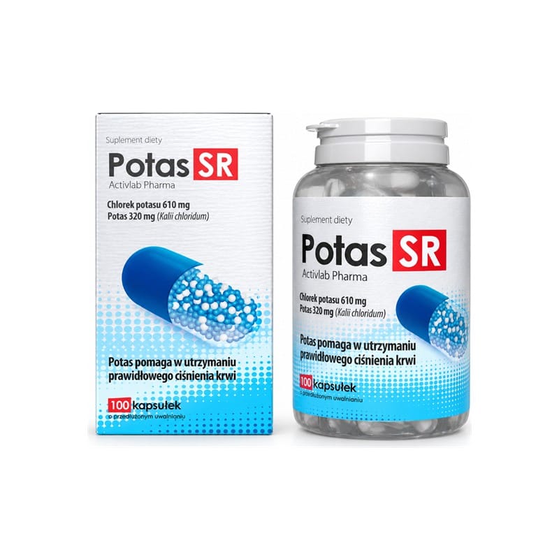 Draslík s predĺženým uvoľňovaním – Potas SR Activlab Pharma (100 kapsúl)